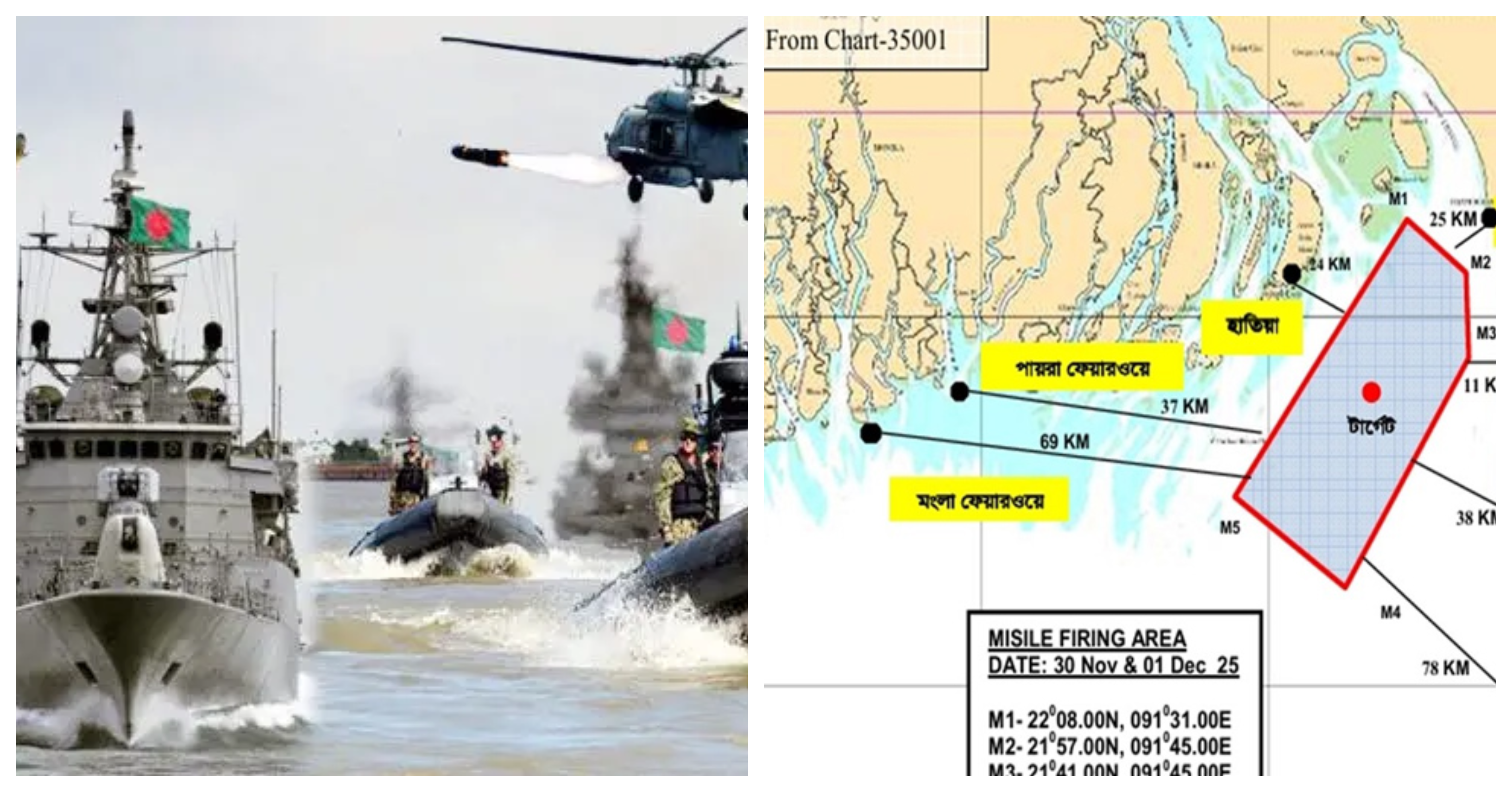 নৌবাহিনীর সমুদ্র মহড়ায় বঙ্গোপসাগরে সতর্কবার্তা